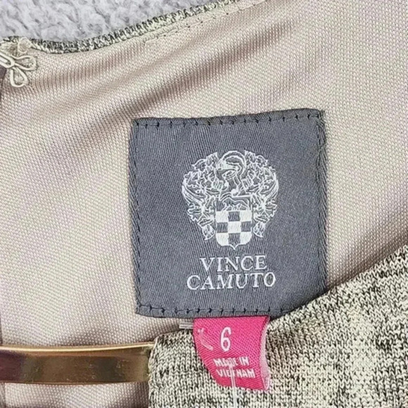 NWT‎ Vince Camuto Womens Long Sleeve Midi Dress Size 6 Gold Printed - Picture 7 of 10